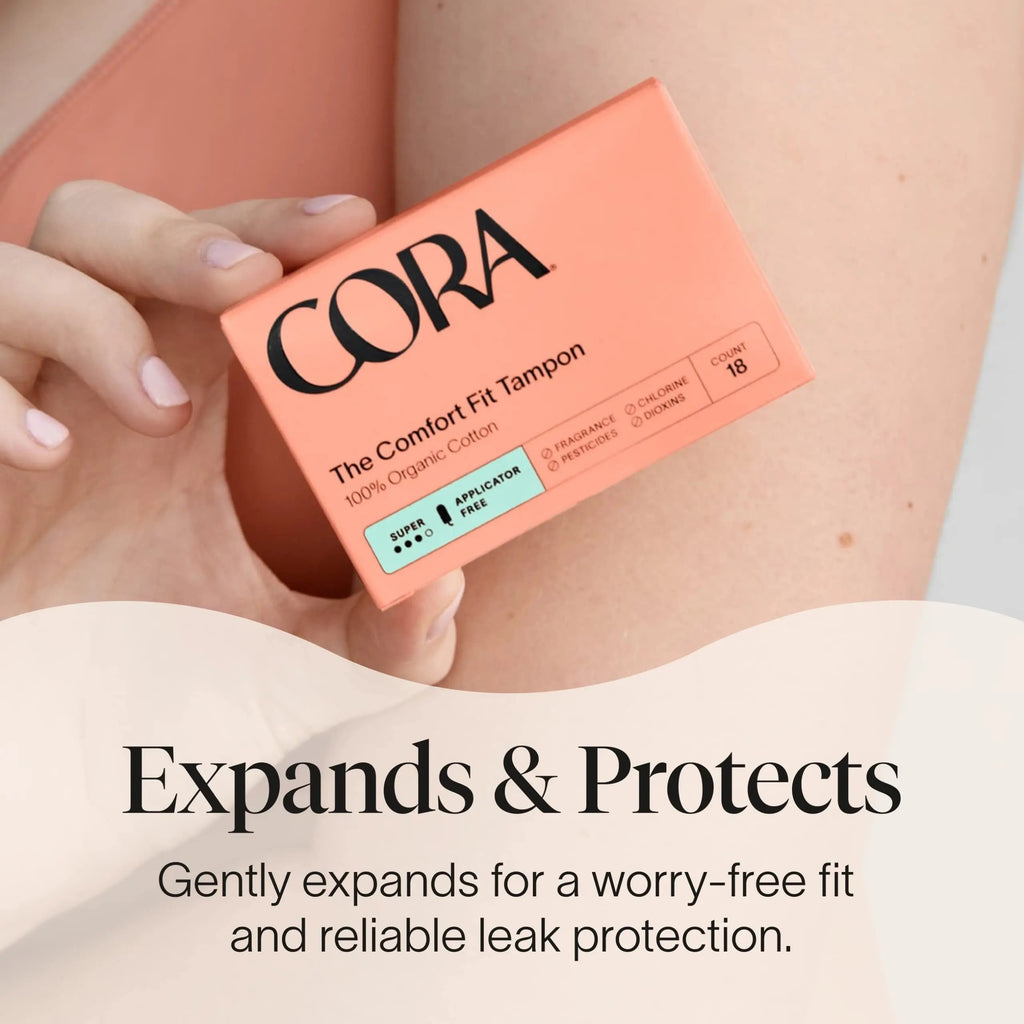 Cora 100% Organic Cotton Non-Applicator Tampons | Ultra-Absorbent, Unscented, Natural, Non-Toxic Cora Au supplements