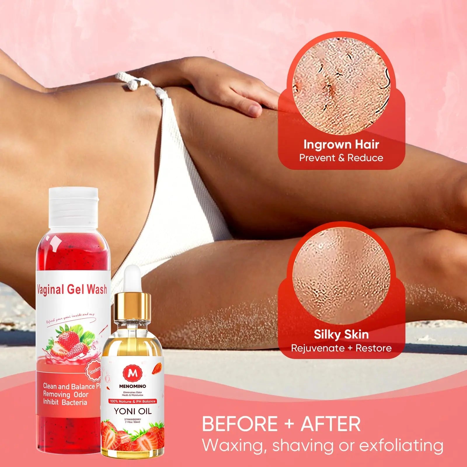 Feminine Wash & Yoni Soap Bar & Yoni Oil for Women pH Balance, Yoni Wash for Vaginal Moisturizing MENOMINO Au supplements