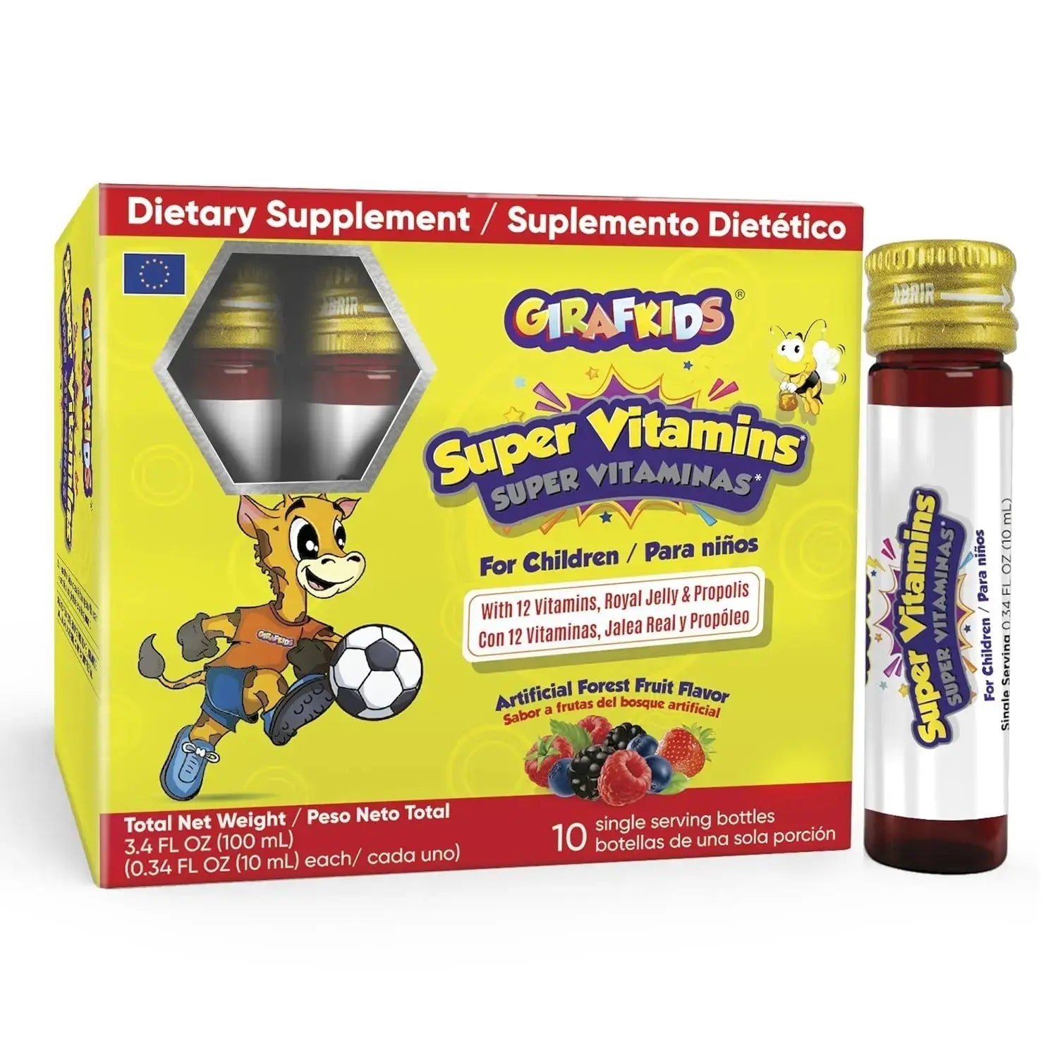 GirafKids Super Vitamins for Kids with Royal Jelly and Propolis, 10 multivitamin servings - Wellness Formula Vitamin C, B Complex, D3, E & Folic Acid PHARMADEL Au supplements