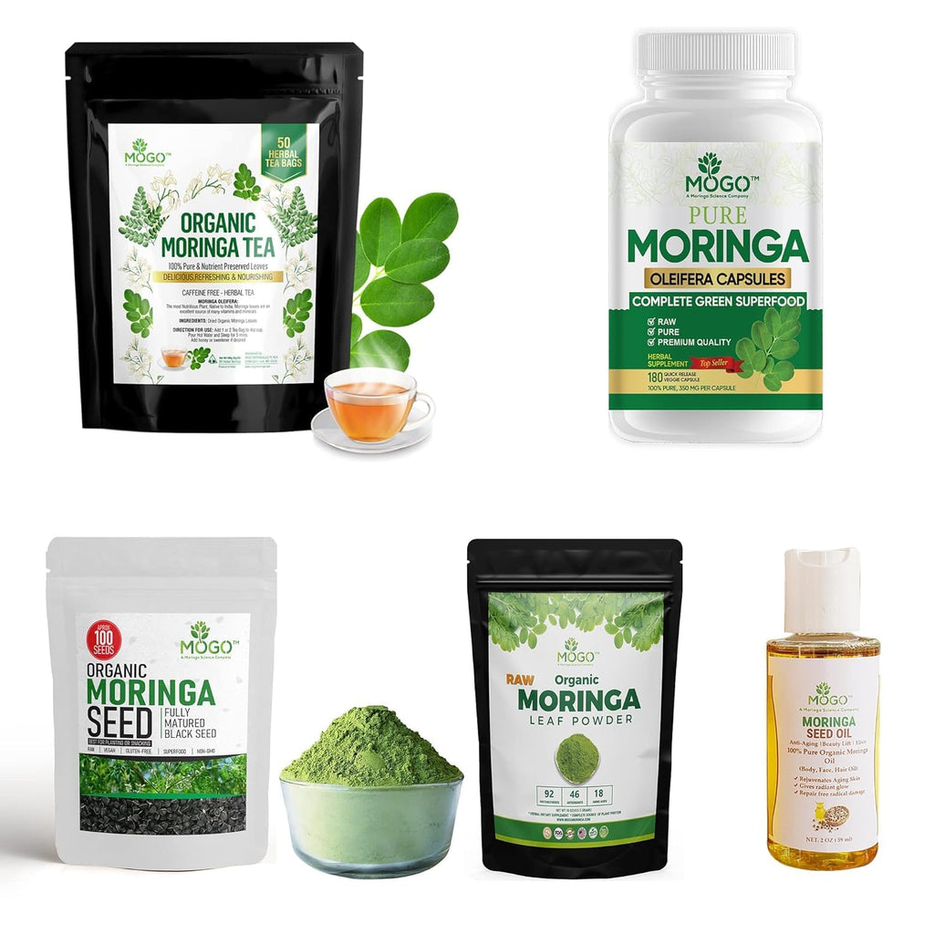MOGO Moringa Capsules -180 Ct| Boost Energy, Immune, Gut, Joint Support | Made with Pure Organic Moringa Powder Organic Capsules | Made in USA