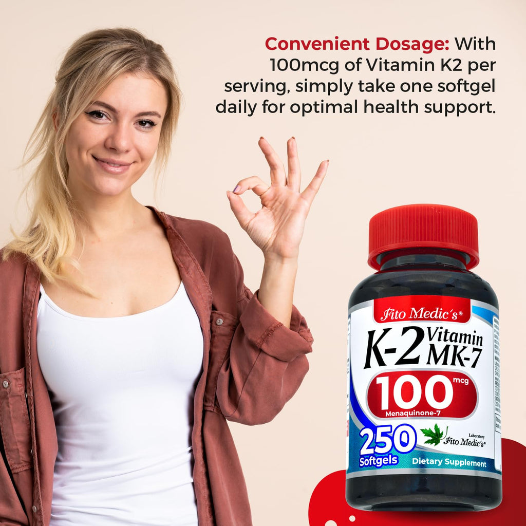 FITO MEDIC'S Lab | Vitamin k2 | k2 Vitamin Supplement | Vitamin k | 250 softgels | 100 mcg |