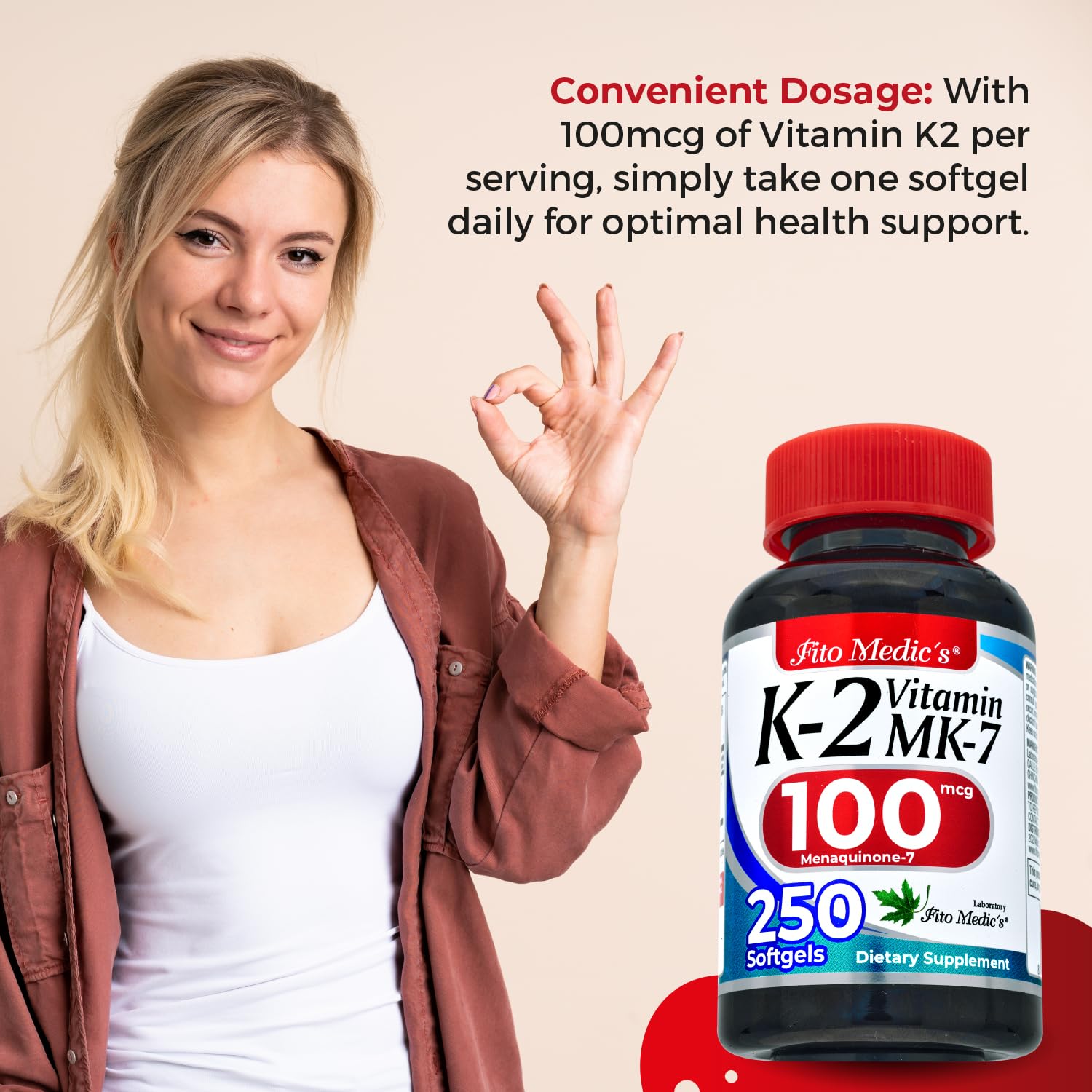 FITO MEDIC'S Lab | Vitamin k2 | k2 Vitamin Supplement | Vitamin k | 250 softgels | 100 mcg |