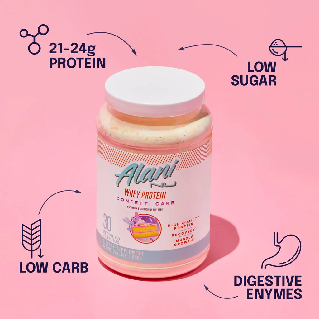 Alani Nu Whey Protein Powder Confetti Cake | 23g Protein with Low Sugar & Digestive Enzymes Alani Nu Au supplements