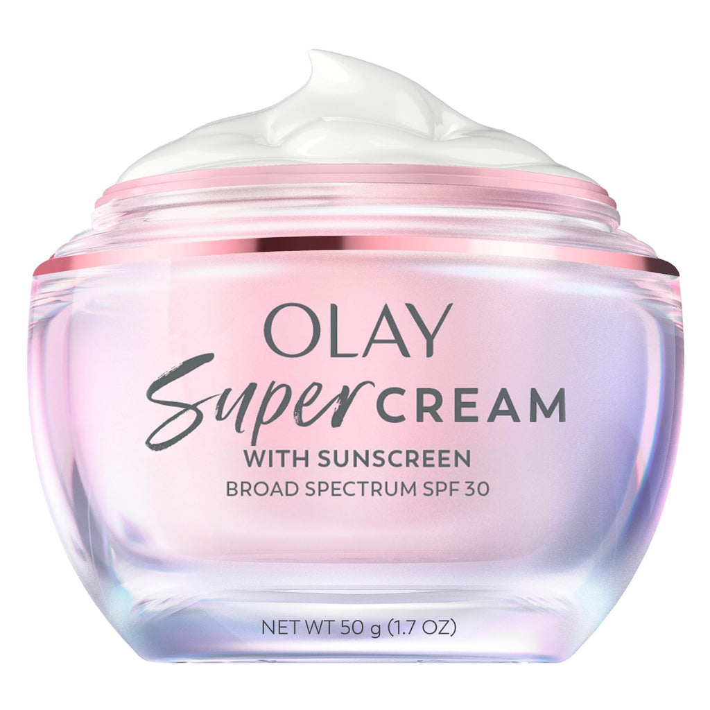 Olay Super Cream with Sunscreen SPF 30, Lightweight Face Moisturizer with Sun Protection