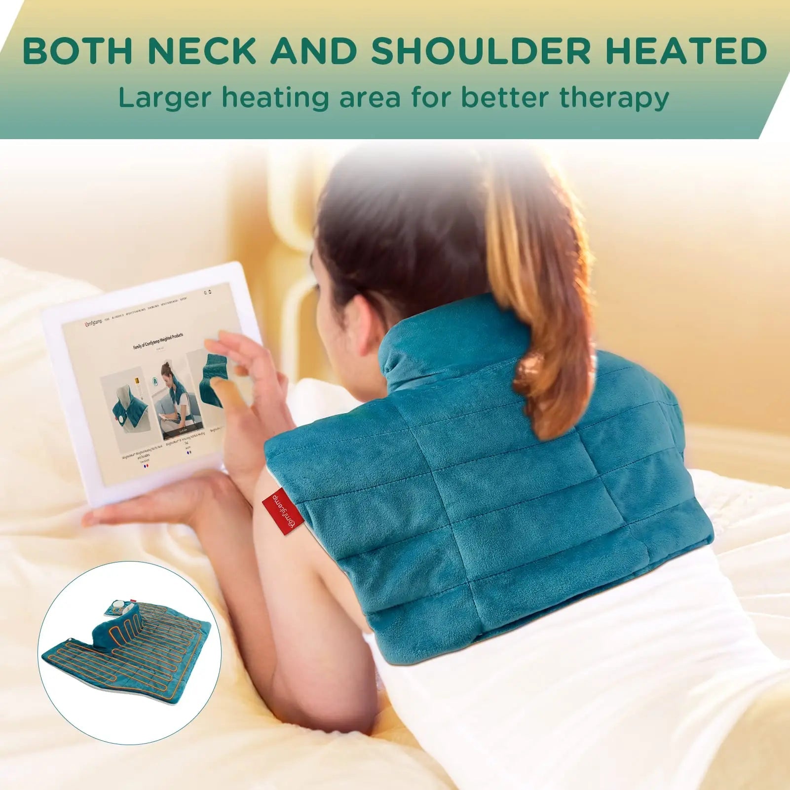 Weighted Heating Pad for Neck and Shoulders, Comfytemp 2.2lb Large Electric Heated Neck Comfytemp Au supplements