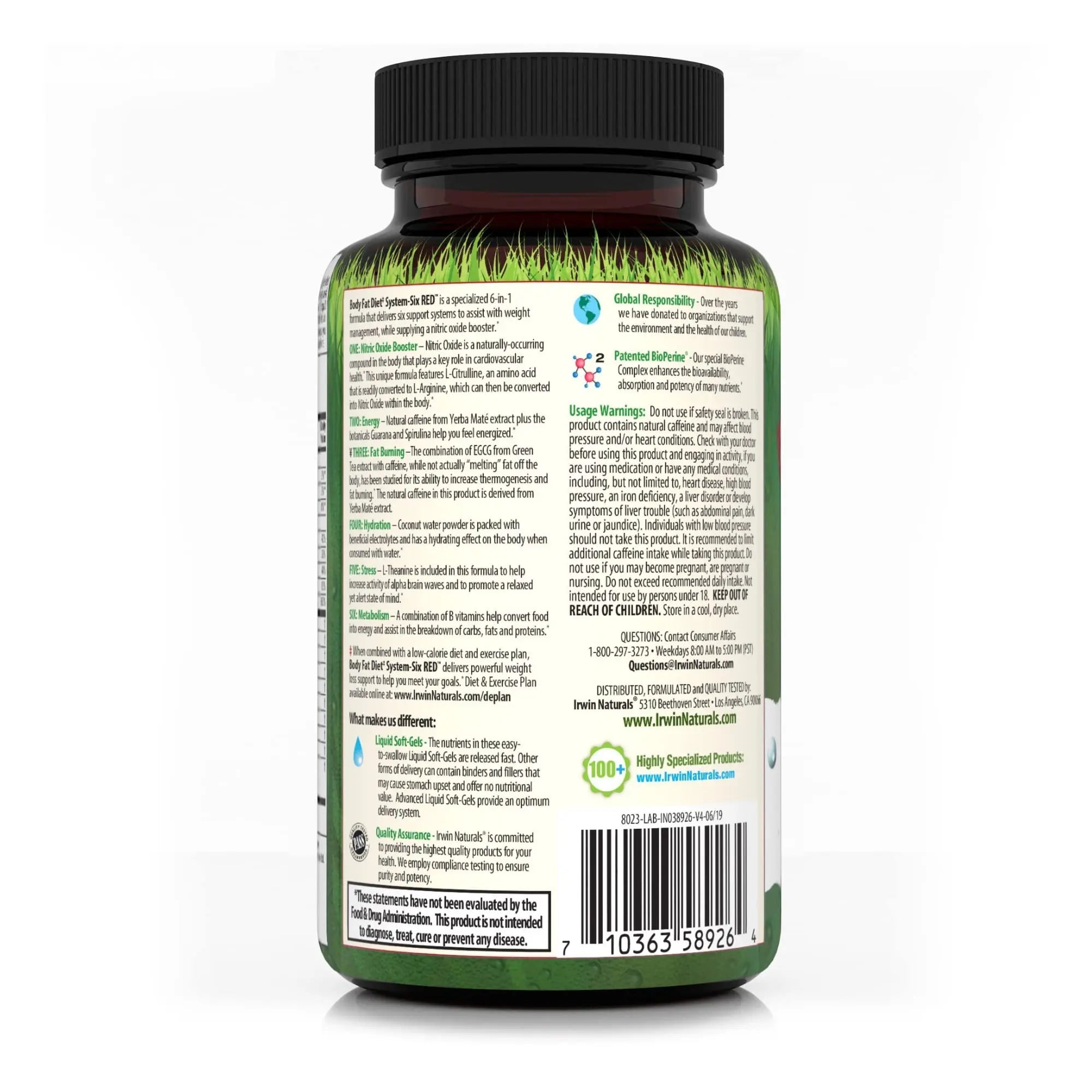 Irwin Naturals Body Fat Diet System-Six Red, 72 Softgels Irwin Naturals Au supplements