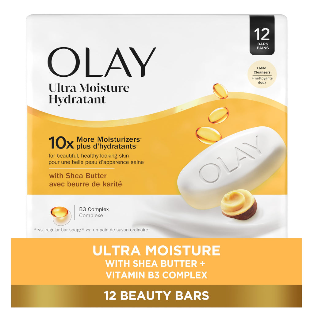 Olay Beauty Bar, Ultra Moisture,10x More Moisturizers, Nourishing Conditioners, Smooth & Gentle on Skin, Vitamin B3 Complex