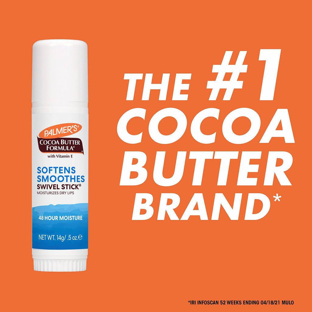 Palmer's Cocoa Butter Formula Moisturizing Swivel Stick with Vitamin E, Lip Balm for Valentine's Day, Face & Body Moisturizer Stick