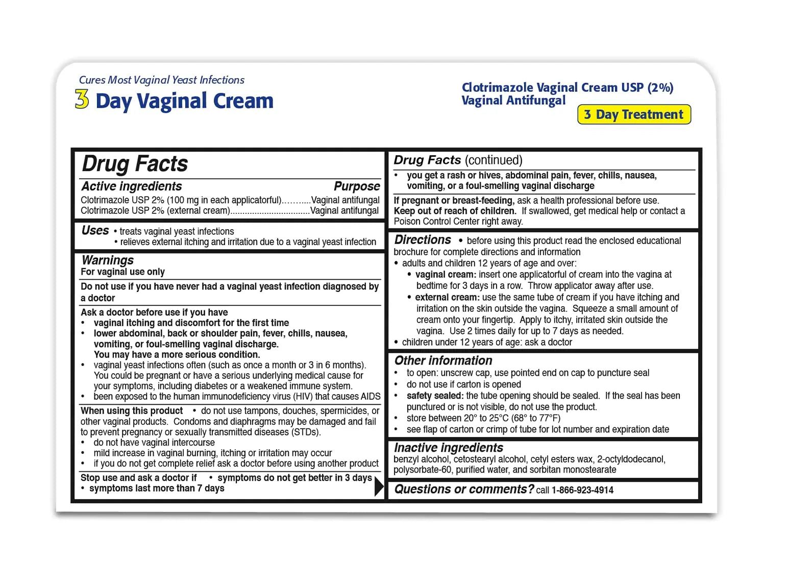 Clotrimazole 3 -Day Vaginal Cream - 0.74 Oz (PACK OF 3) Clotrimazole Au supplements