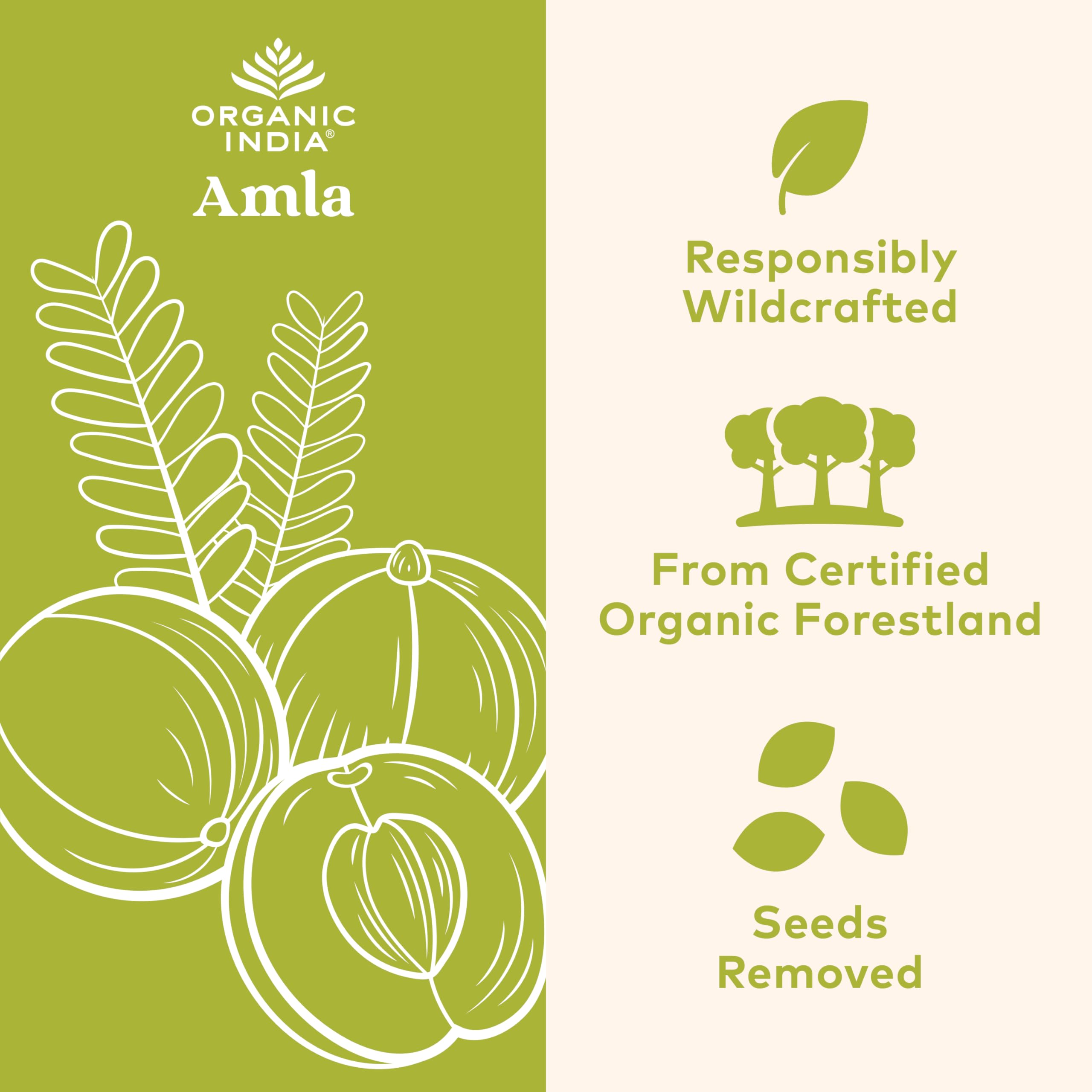 ORGANIC INDIA Amalaki Herbal Vitamin Supplement - Immune Support, Vitamin C, Vegan, Gluten-Free, Kosher, Ayurvedic, Antioxidant