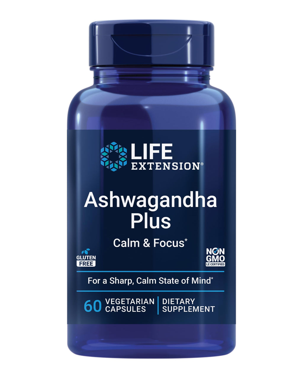 Life Extension Ashwagandha Plus Calm & Focus, ashwagandha Extract, Spearmint Extract, Focus, Attention, Relaxation, Advanced Formula, 60 Vegetarian Capsules Life Extension Au supplements