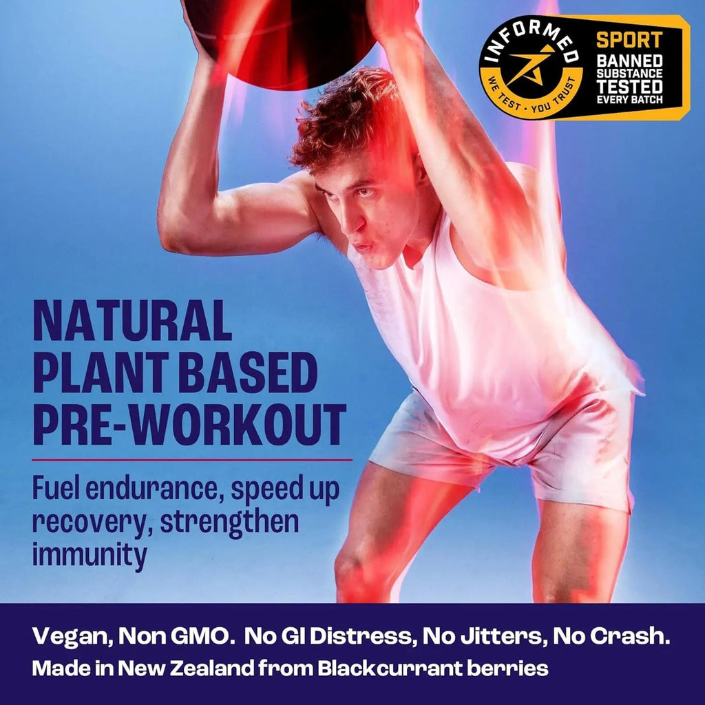 2before Blackcurrant I All Natural Vegan Pre Workout, Caffeine Free I Clean Energy 2before Au supplements