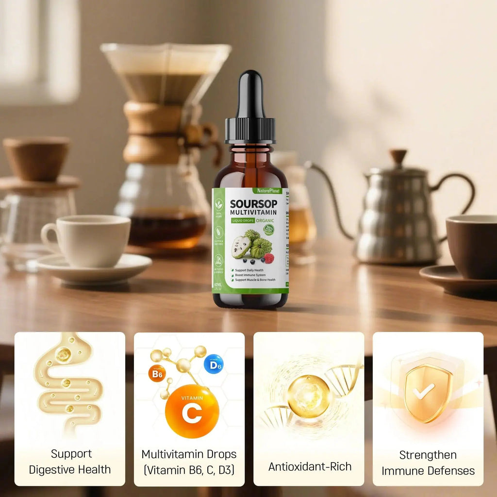 NaturePlanet Organic Soursop Bitters and Black Seed Oil Drops Bundles with Vitamins D3, K2, B6, C | NaturePlanet Au supplements
