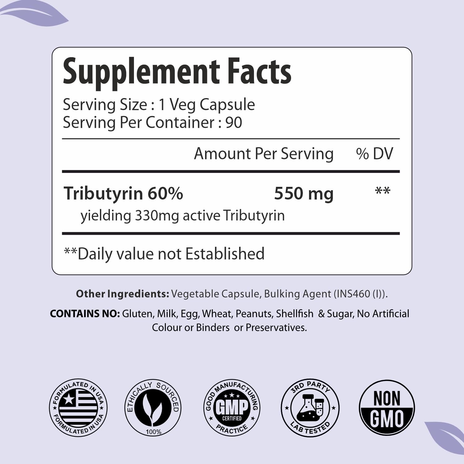 ForestVibe Tributyrin Supplement 550mg, Advanced Butyrate Form for Gut Health, 60% Standardized, More Effective Delivery Than Sodium Butyrate, 90 Capsules, Non-GMO & Gluten Free Postbiotic Supplement ForestVibe Au supplements