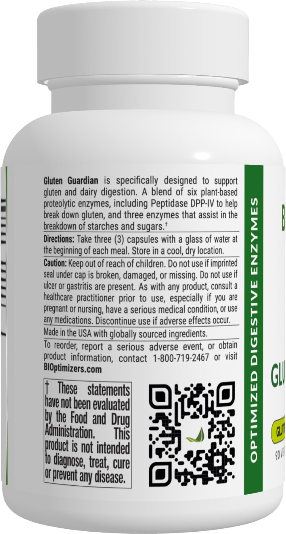 BIOptimizers Gluten Guardian 3.0 - Enzyme Supplement with DPP-IV to Support Gluten Digestion – May Help Prevent Bloating,