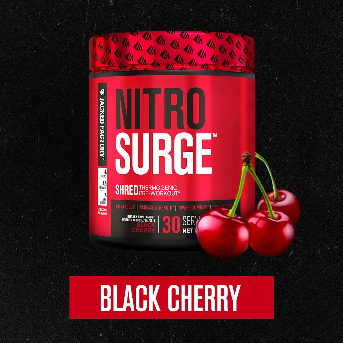 Jacked Factory NITROSURGE Shred Pre Workout Supplement - Energy Booster, Instant Strength Gains, Sharp Focus, Powerful Pumps - Nitric Oxide Booster & PreWorkout Powder Jacked Factory Au supplements