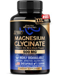 Magnesium Glycinate 500 mg - Chelated Supplement - High Absorption Form of Magnesium - Support for Sleep, Muscle & Heart Health