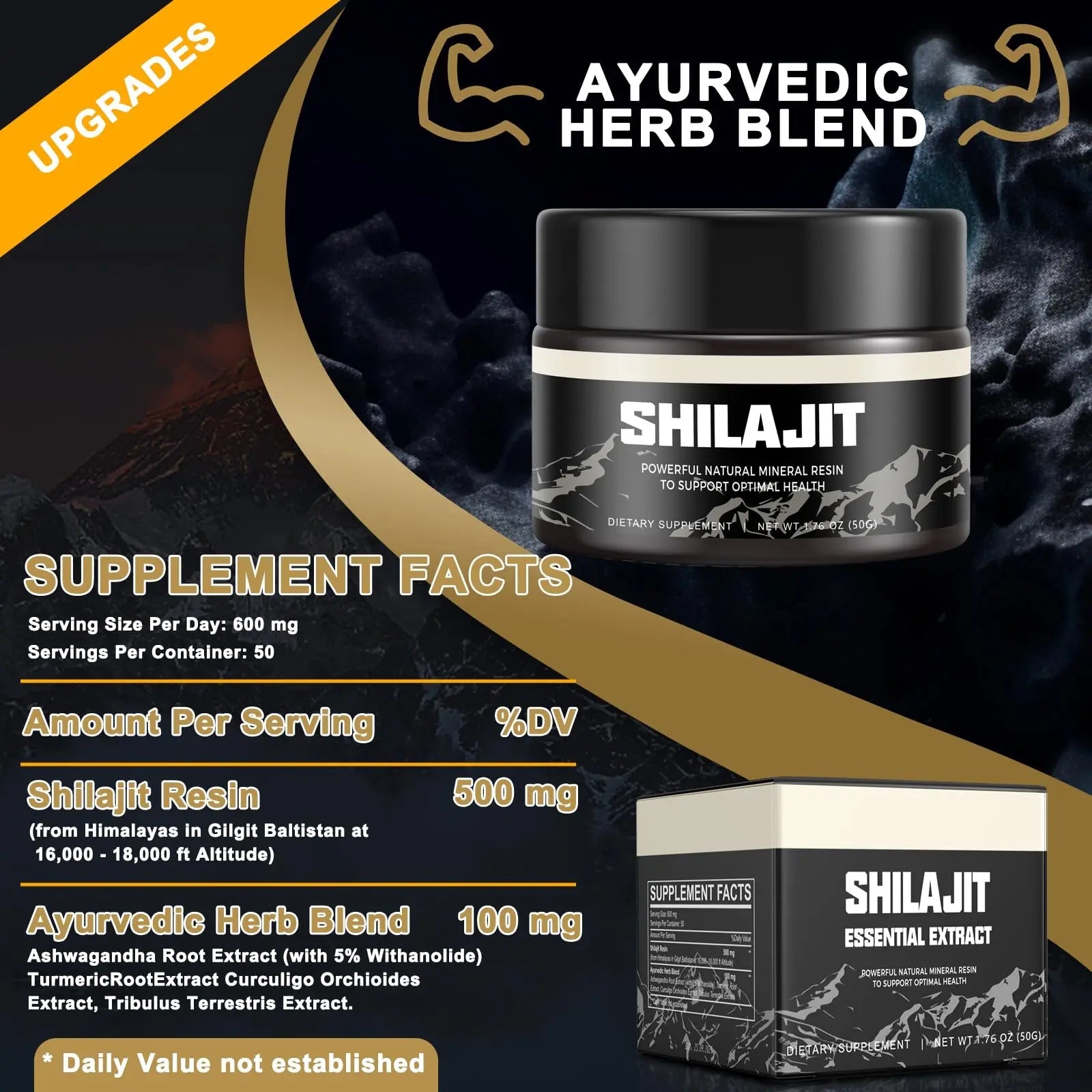 Shilajit Pure Himalayan Organic Shilajit Resin - Gold Grade 100% Shilajit Supplement Scarremover Au supplements