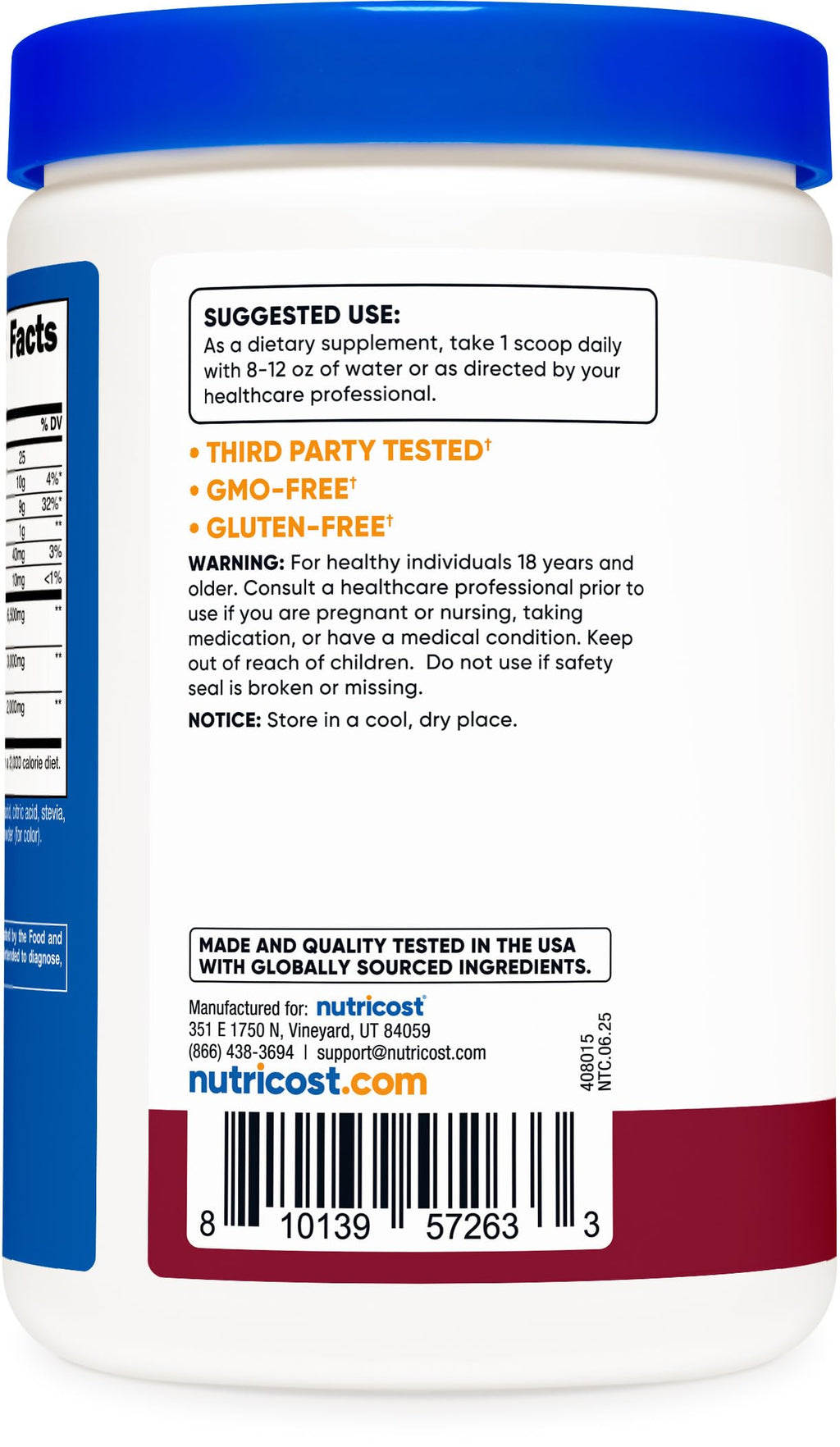 Nutricost Soluble Fiber (Berry Flavored) 30 Servings - Vegan, Non-GMO, Gluten Free