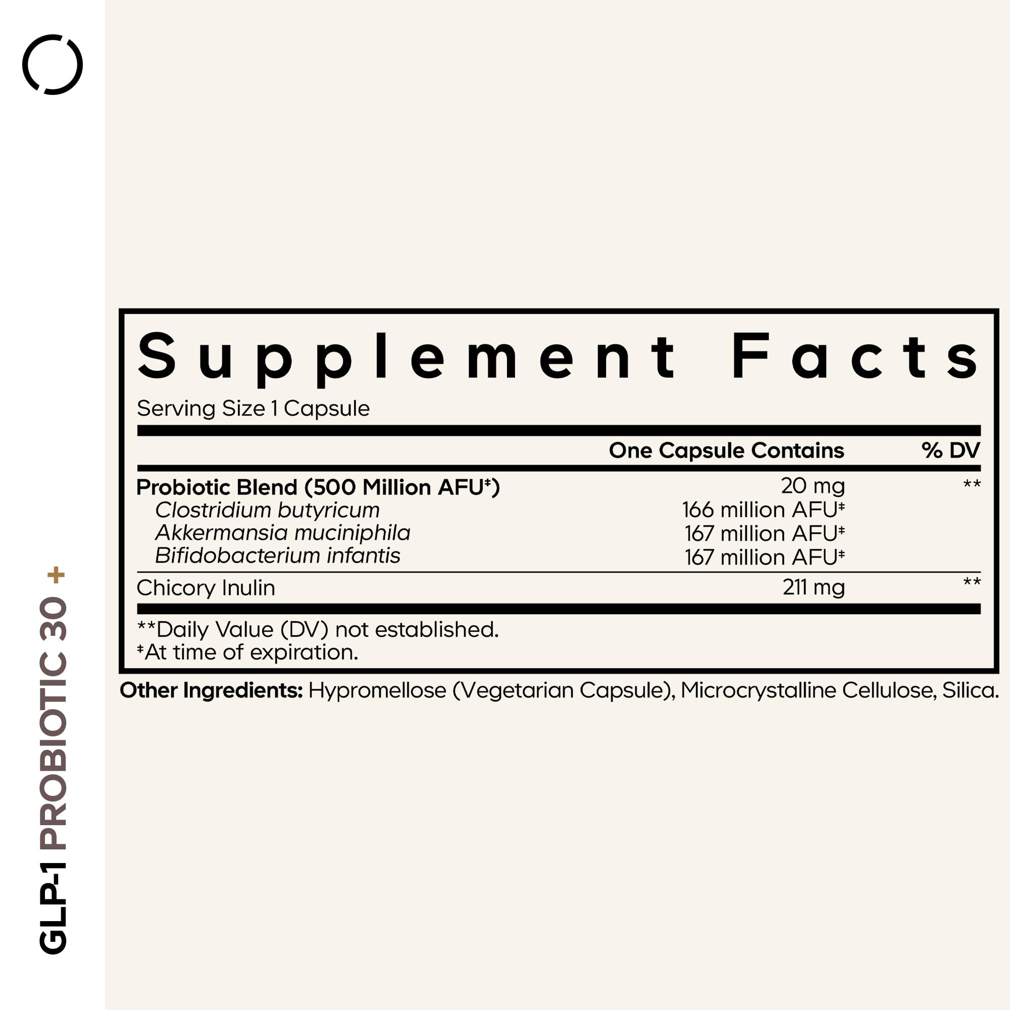 Codeage GLP-1 Probiotic+ - Live Probiotics Akkermansia, Clostridium, Bifidobacterium, Chicory Inulin Probiotic, Prebiotics & Postbiotics Supplement - 500 Million AFU - 30 Capsules Codeage Au supplements