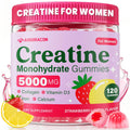 Creatine for Women, Creatine Monohydrate Gummies with Collagen, Vitamin D3 & Calcium for Muscles, Booty & Energy, Flavored Sugar Free Creatine Gummies Post
