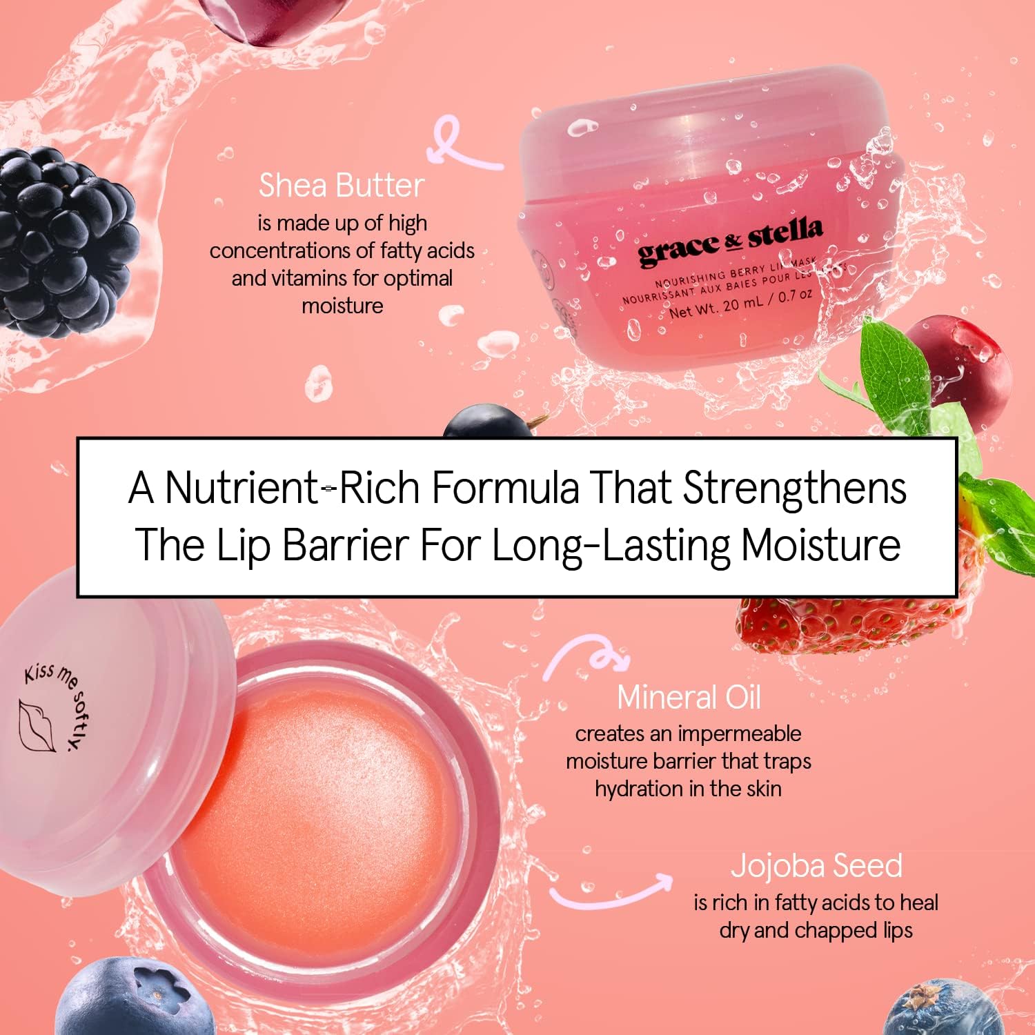 grace & stella Award Winning Lip Butter - Hydrating Lip Balm - Nourishing Lip Mask (1-pack) Travel Essentials, Travel Size Toiletries