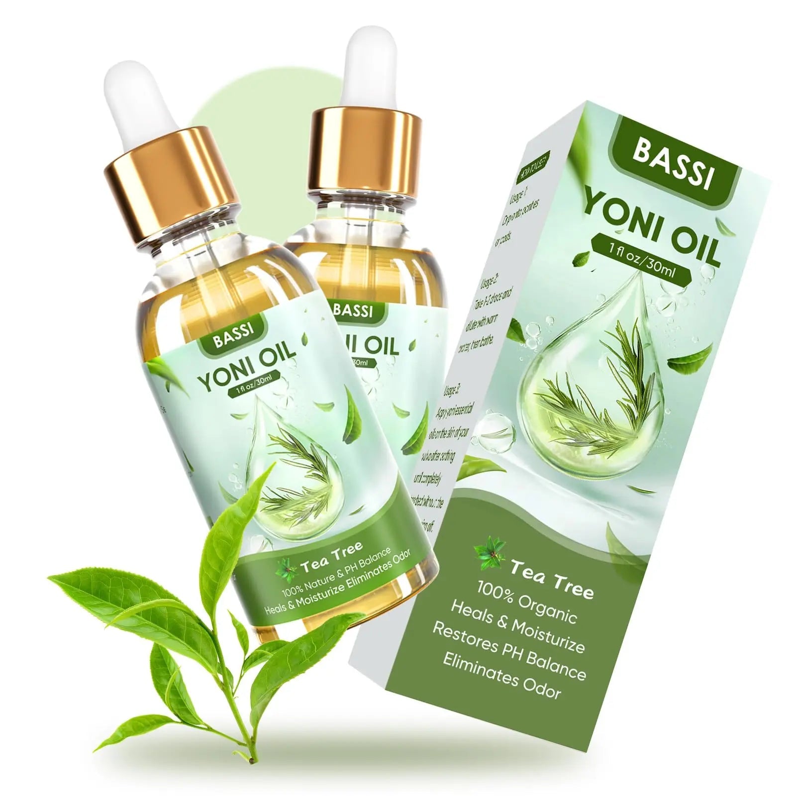 BASSI 2PCS Yoni Oil Organic Feminine Oil Vaginal Moisturizer For Wetness - Ph Balance for Women BASSI Au supplements