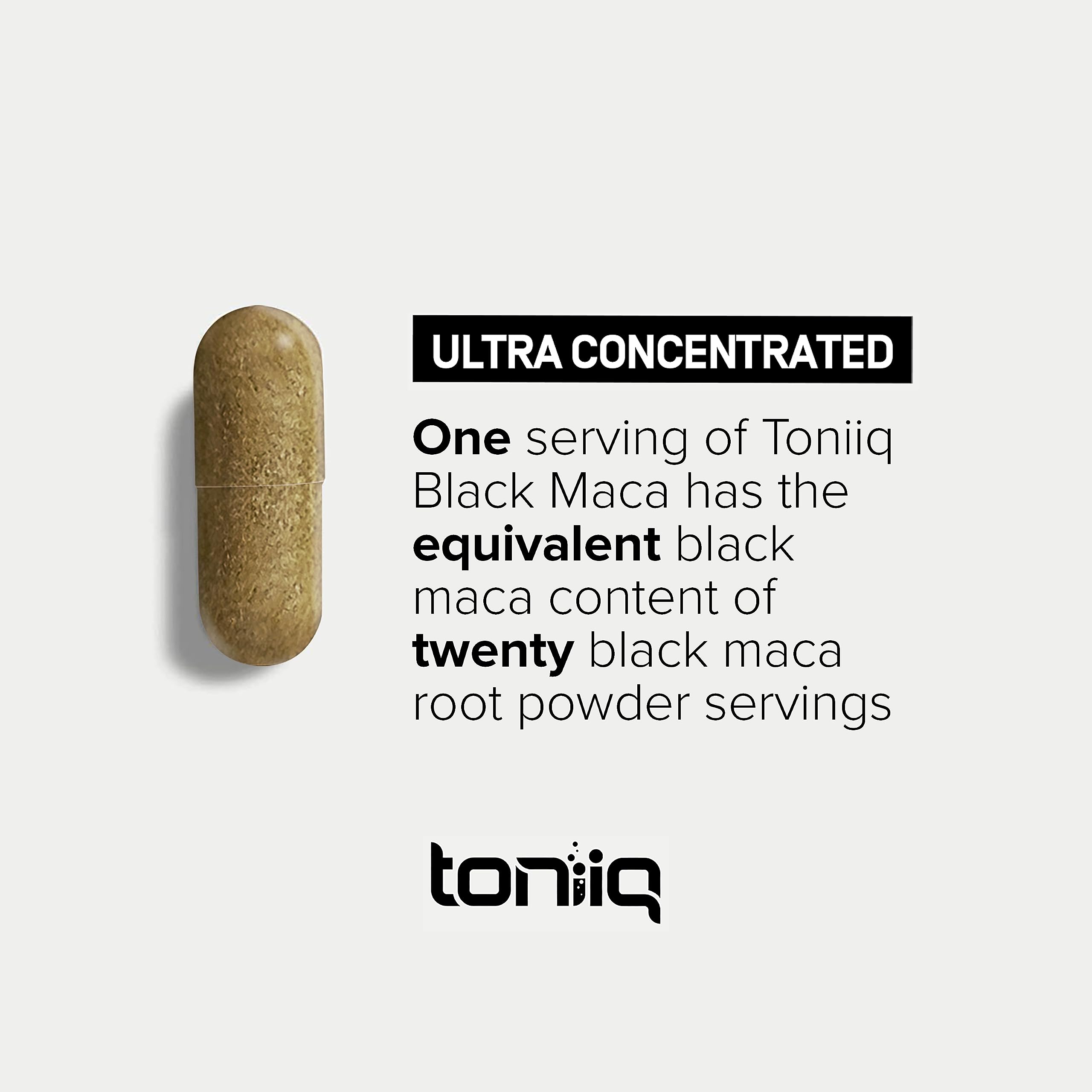 Toniiq Black Maca Root - Ultra High Potency 20:1 Extract - Single Origin, Wildcrafted & Highly Concentrated - Third-Party Lab Tested - 120 Capsules Toniiq Au supplements
