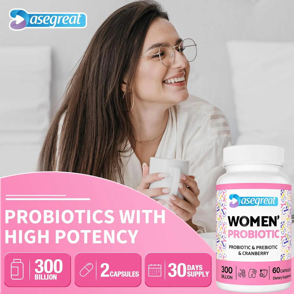 300 Billion CFUs Probiotics for Women,12 Strains Probiotics with Prebiotic Cranberry Heafetine Au supplements