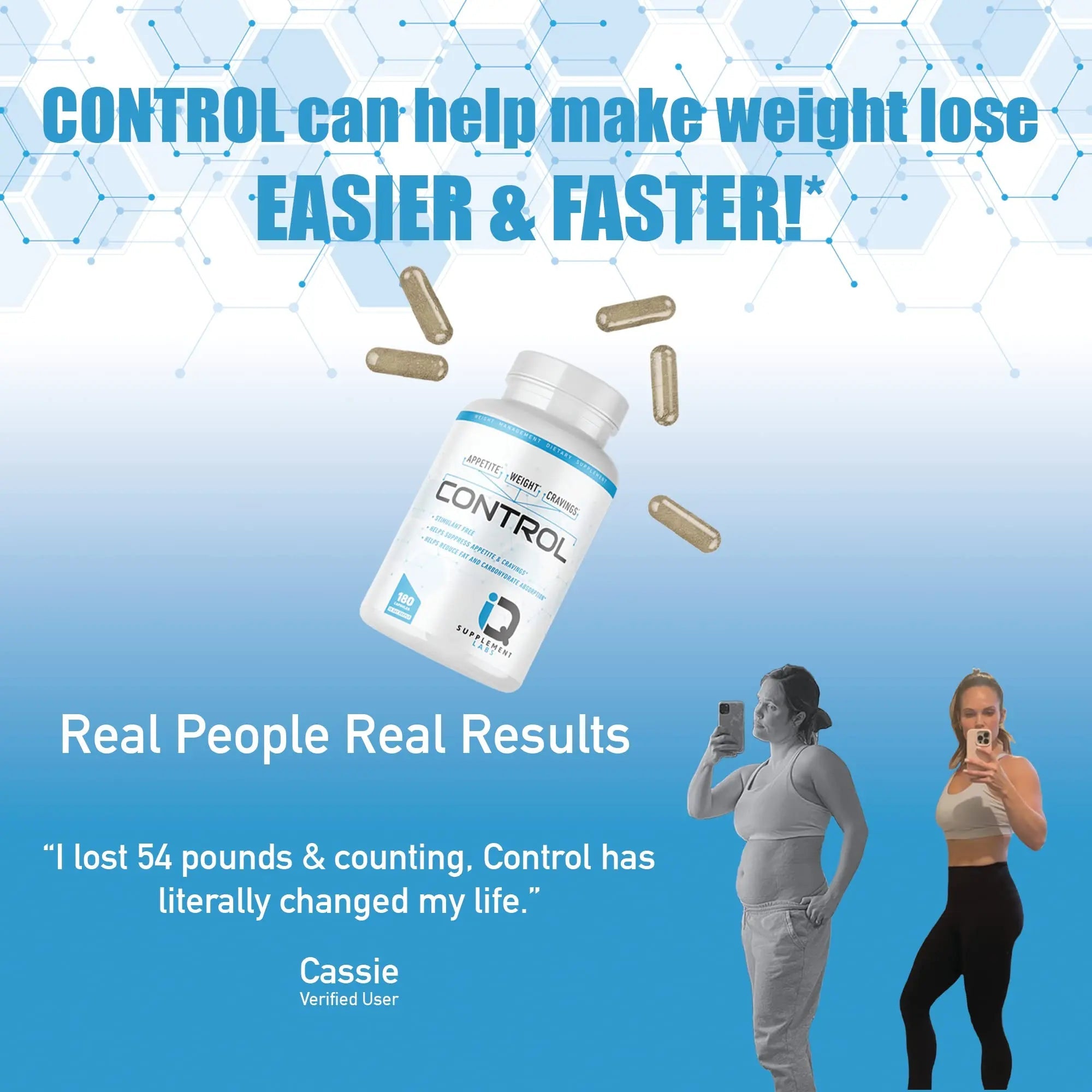 Control-Appetite Suppressant for Weight Loss | Hunger Suppression, Fat & Carb Blocker iQ Supplement Labs Au supplements