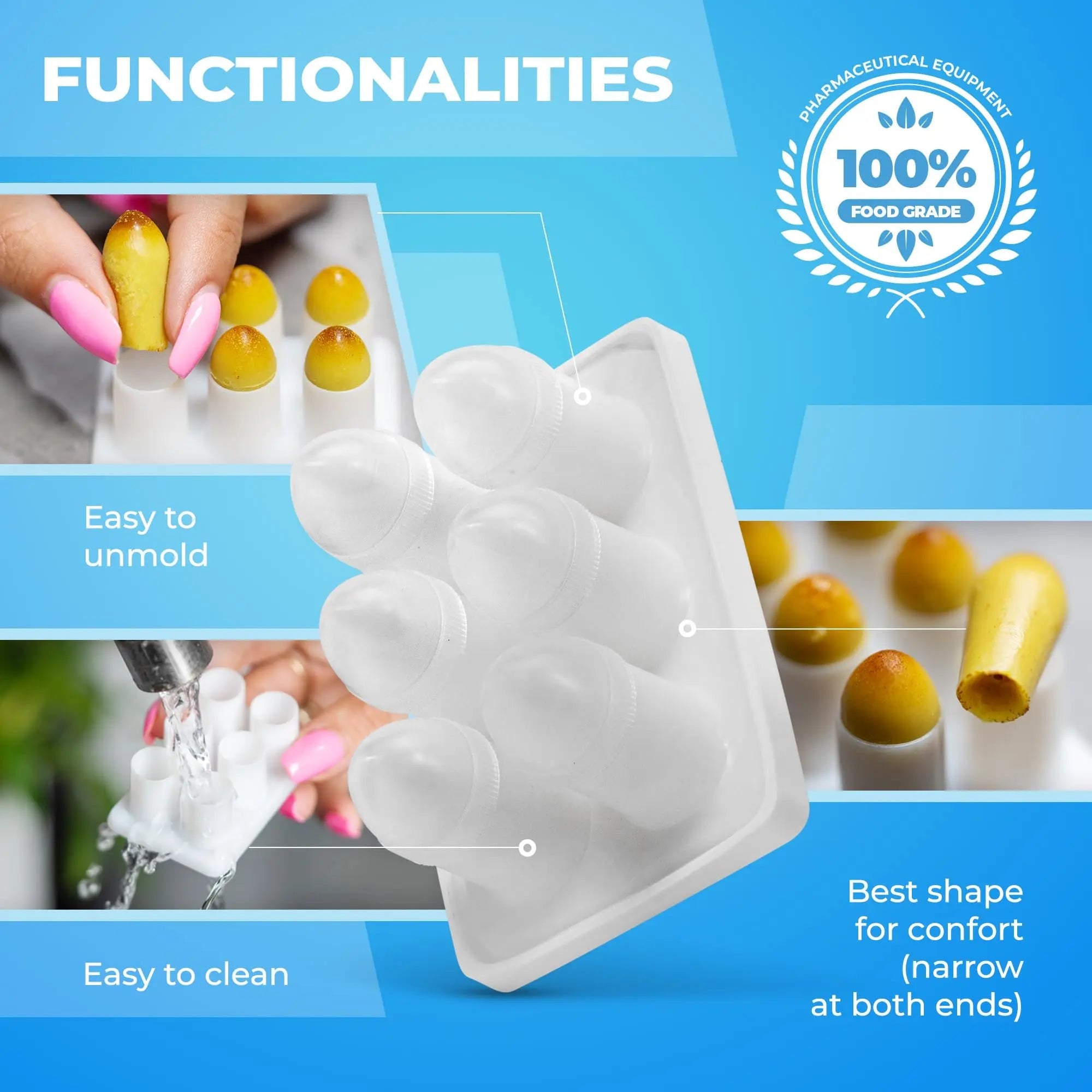 Suppository Molds Kit - Made in France, 3 Sizes (1ml, 2ml, 3ml), Reusable Suppositories Mold - 4 Trays Hoxycom Au supplements