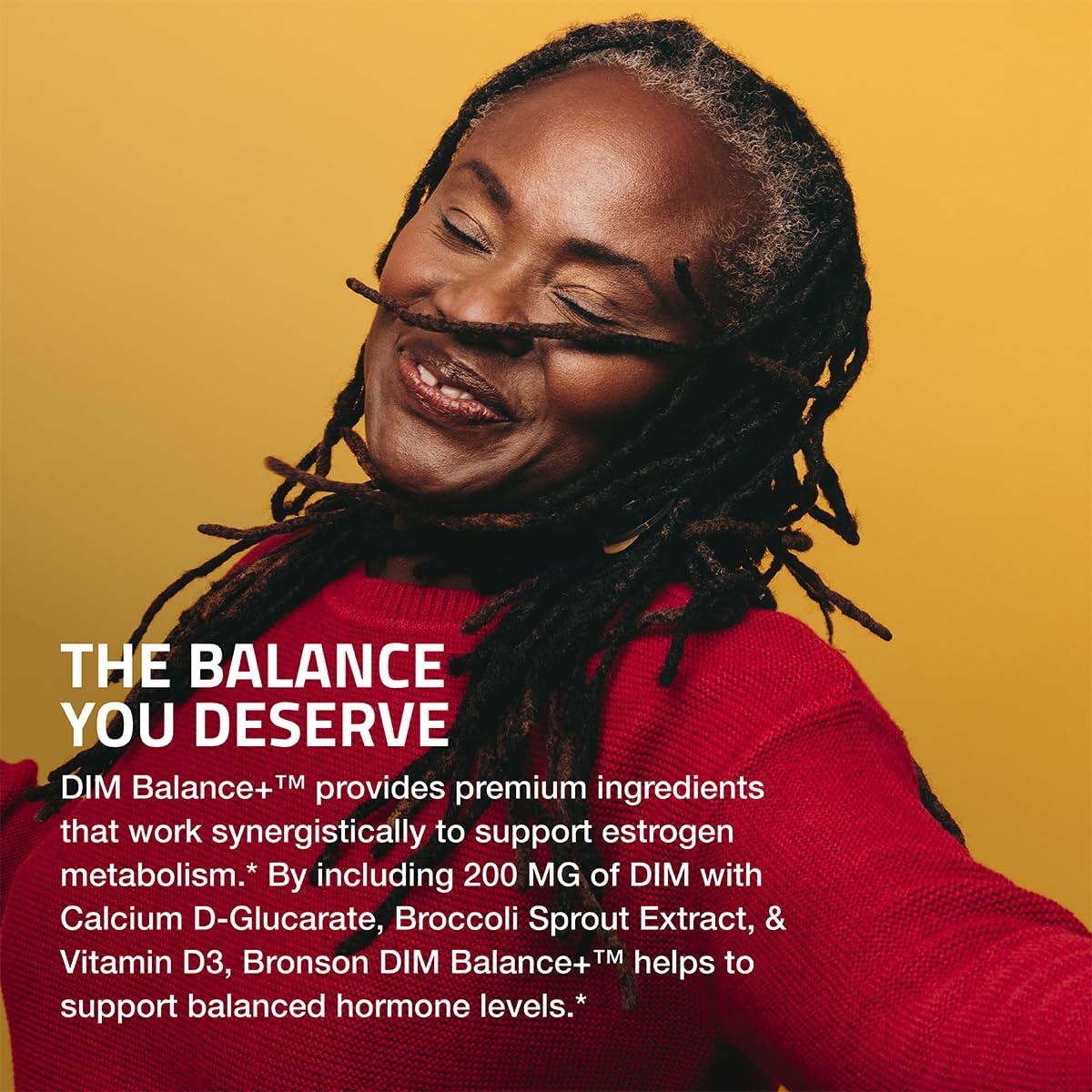 Bronson DIM Balance+ Calcium D-Glucarate, Broccoli Sprouts and Vitamin D3 200 MG of DIM per Capsule Supports Estrogen Metabolism and Balanced Hormone Levels Non-GMO, 30 Vegetarian Capsules Bronson Au supplements