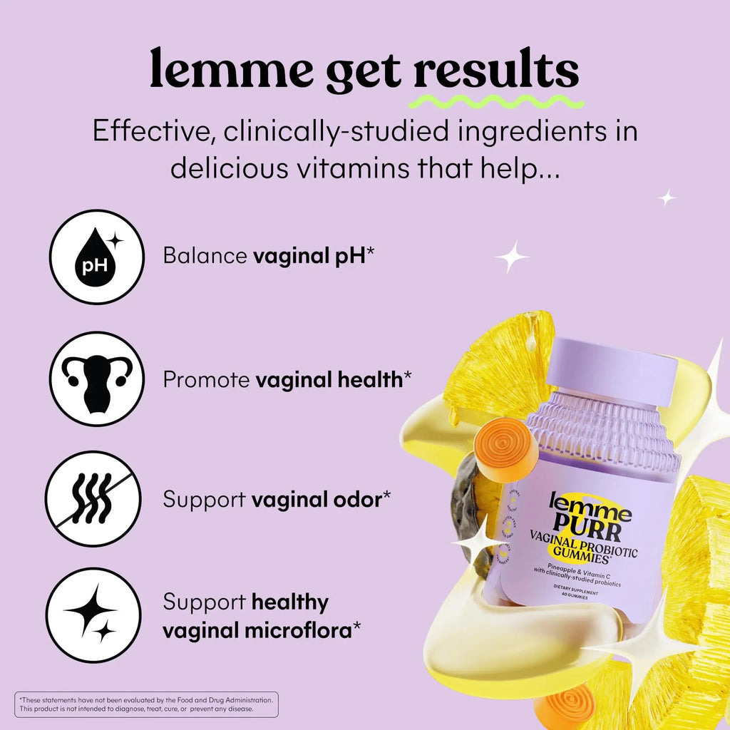 Lemme Purr Vaginal Probiotic Gummies for Women - Balanced pH, Healthy Odor, Yeast Balance & Flora Support Lemme Au supplements