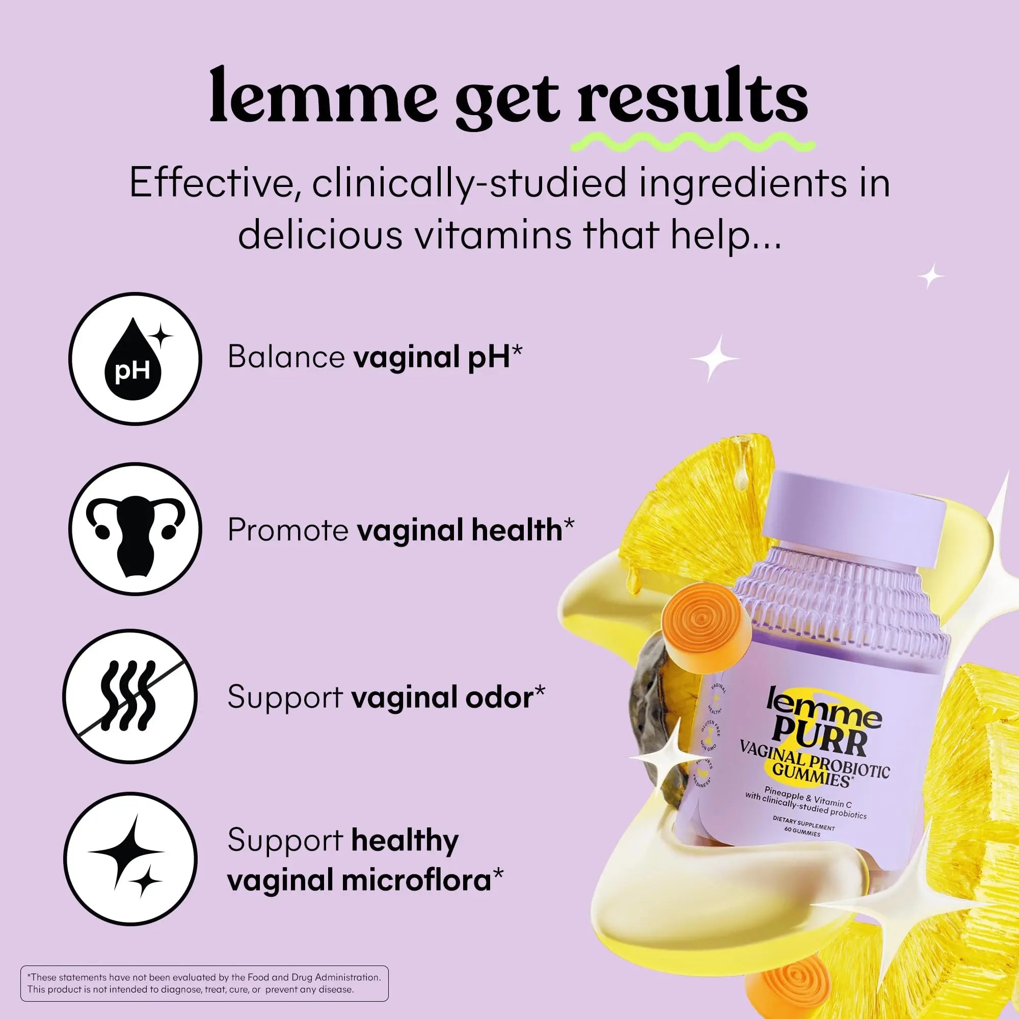 Lemme Purr Vaginal Probiotic Gummies for Women - Balanced pH, Healthy Odor, Yeast Balance & Flora Support Lemme Au supplements