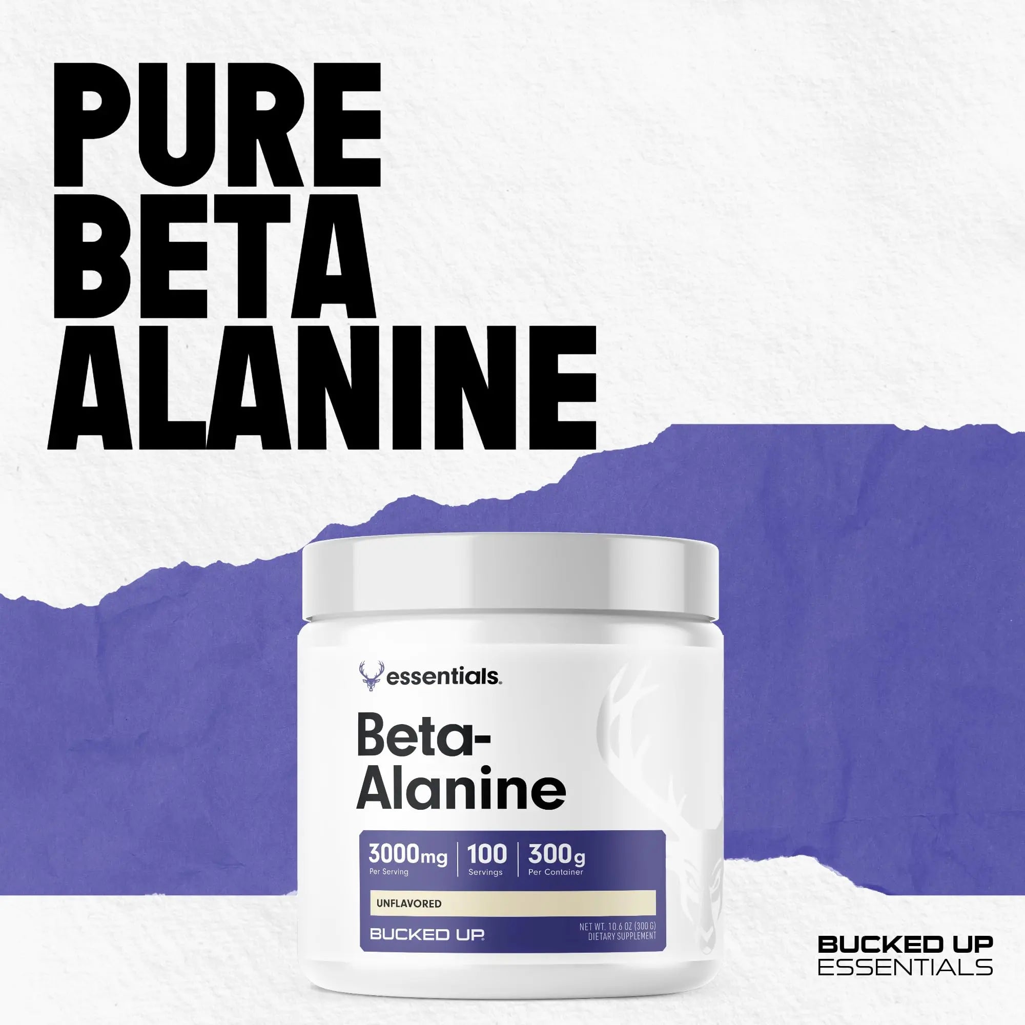 Bucked Up Beta Alanine 300mg Powder, Non-GMO, Gluten-Free, Unflavored (100 Servings) Bucked Up Au supplements