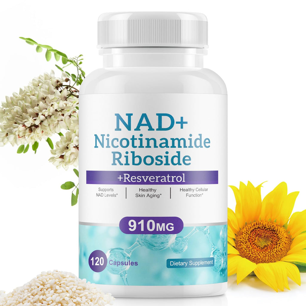 NAD+ Supplement Alternative - Liposomal Nicotinamide Riboside - Resveratrol & Quercetin - High Purity NAD Supplements for Anti-Aging, Focus, Energy 120 Capsules Ruduwu Au supplements