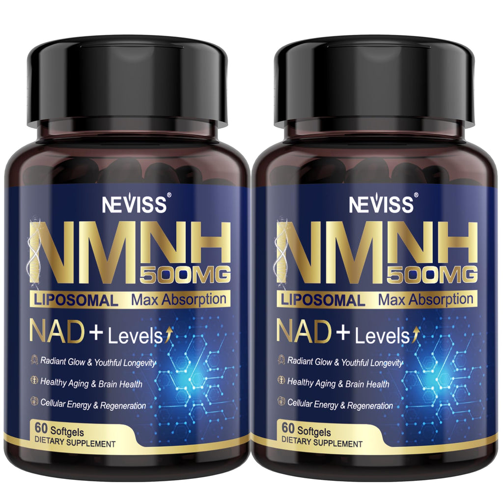 2Pack NAD+ Supplement, Next-Gen NMNH Liposomal 500mg, NR NMN Supplement Alternative, High Absorption NAD+ with Curcumin, Niacinamide for Cellular Energy, DNA Repair, Healthy Aging, 120 Softgels NEVISS Au supplements