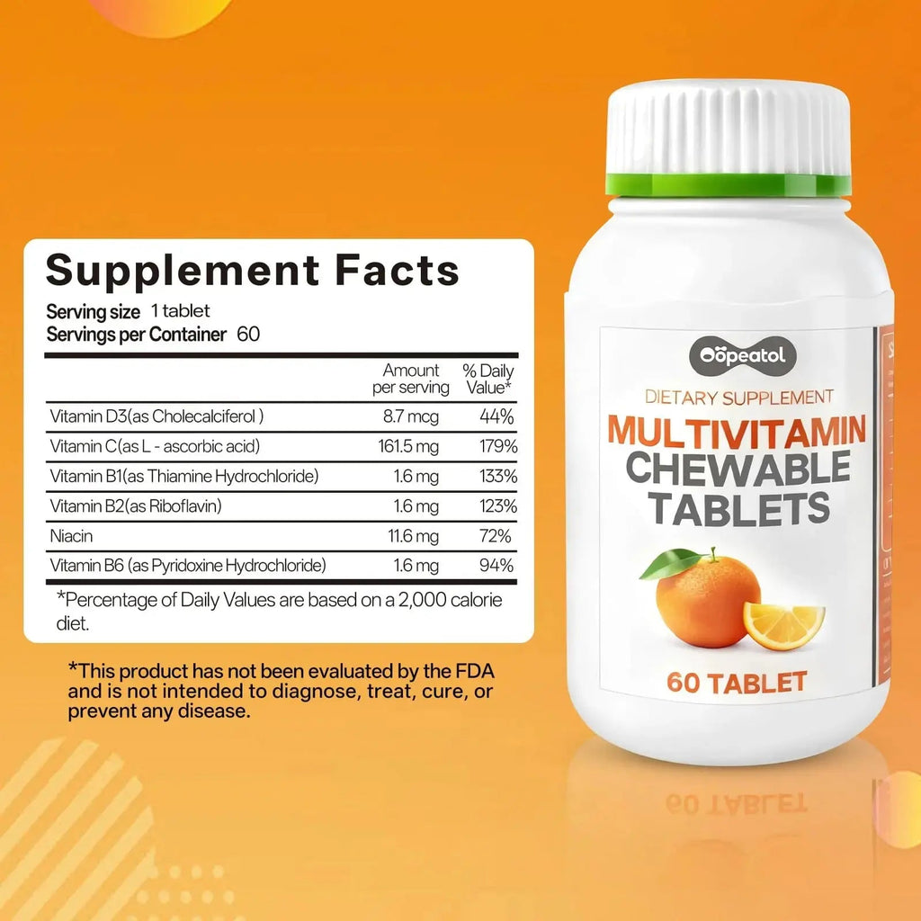 Oopeatol Multivitamin for Adults with Vitamin C, D3 & B Vitamins | Daily Increase Body Protection, Energy & Bone and Joint Equilibrium and Health | Oopeatol Au supplements