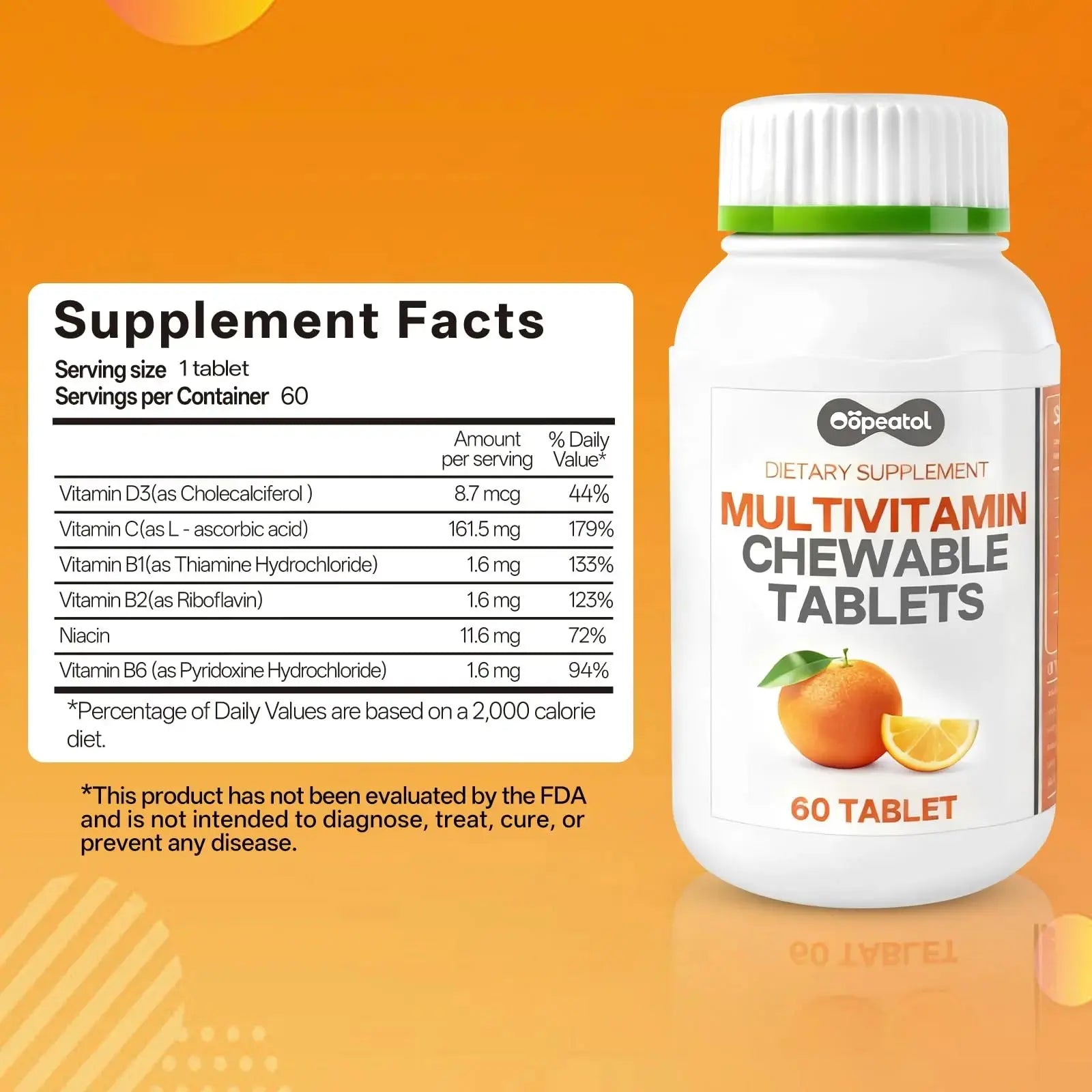 Oopeatol Multivitamin for Adults with Vitamin C, D3 & B Vitamins | Daily Increase Body Protection, Energy & Bone and Joint Equilibrium and Health | Oopeatol Au supplements