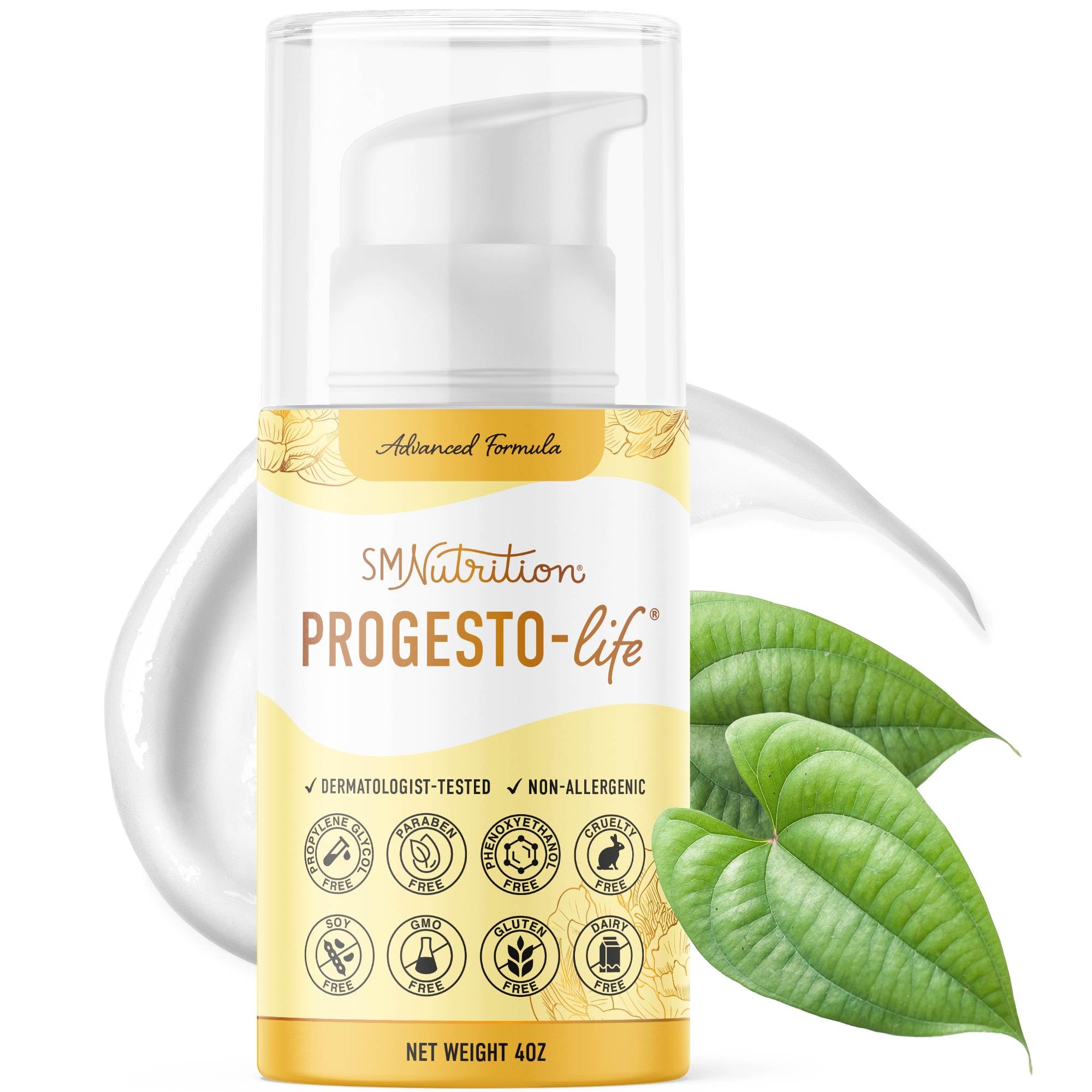 SMNutrition Advanced Progesto-Life Balancing Skin Cream for Women 4oz | Cosmetic Skin Cream | Dermatologist-Tested, Hypoallergenic & Cruelty-Free | 96 Applications SMNutrition Au supplements