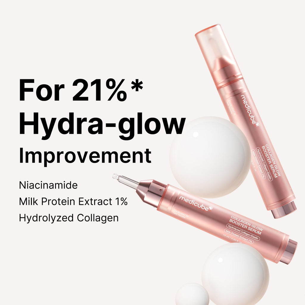 Medicube Collagen Glow Booster Milk Serum - Twist & Click - Radiance & Hydration with Niacinamide, Milk Protein Extract, Hydrolyzed Collagen