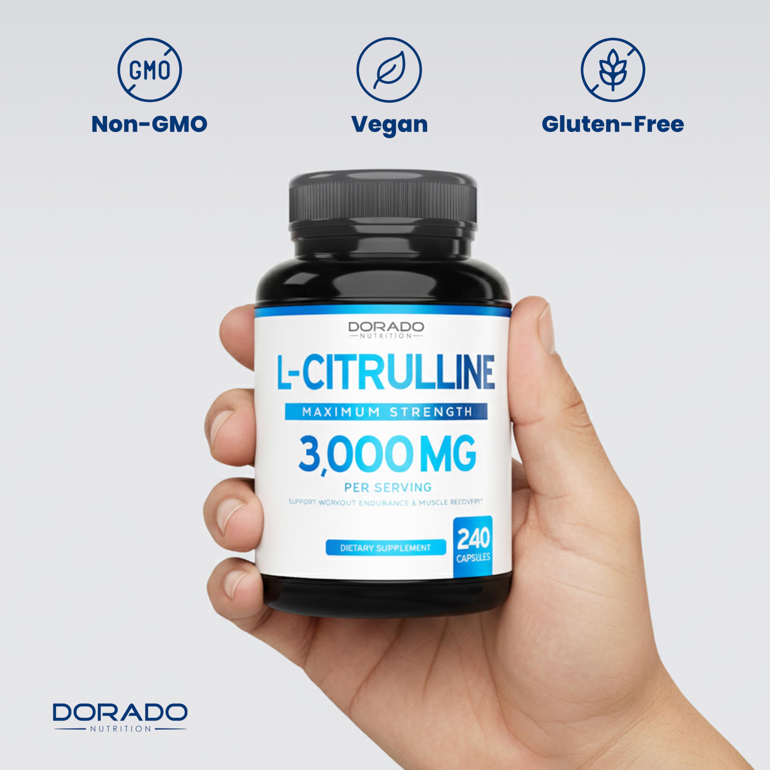L Citrulline 3000mg Supplement (240 Capsules) Support L Arginine & Nitric Oxide Pills - L-Citrulline For Men & Women - Muscle Recovery & Pump Supplement