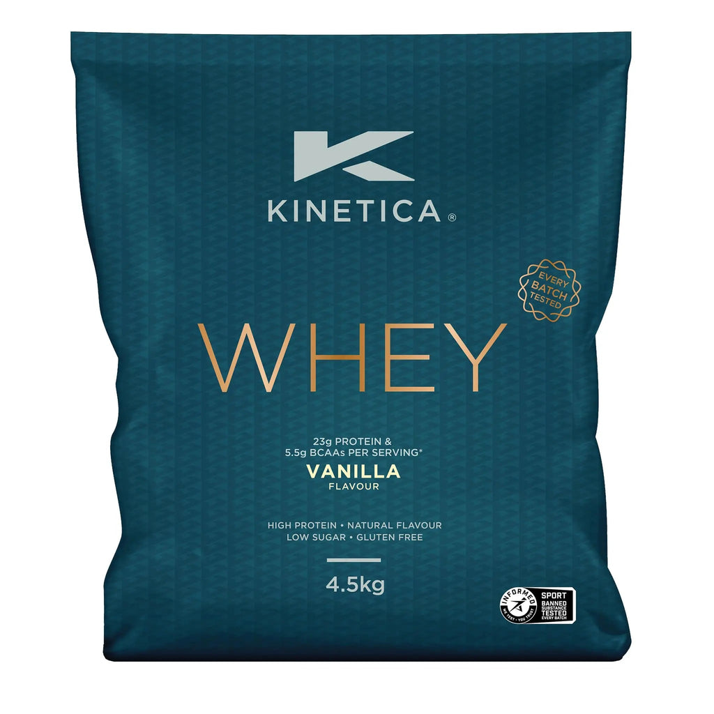 Kinetica Vanilla Whey Protein Powder | 4.5kg | 23g Protein per Serving | 150 Servings Kinetica Au supplements
