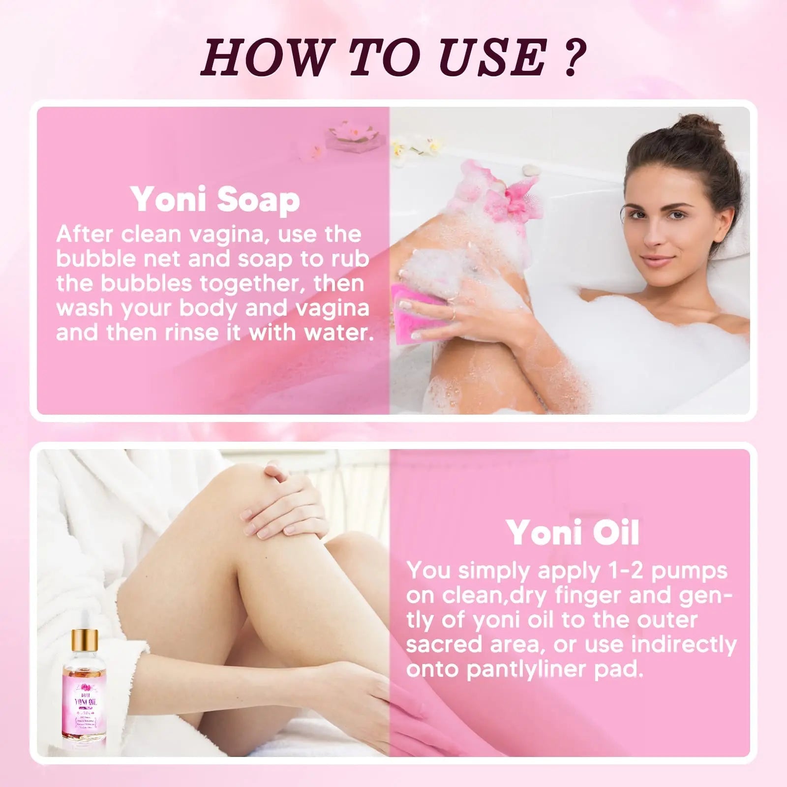 Feminine Wash & Yoni Oil & Yoni Soap Set for Women, Yoni Wash for Vaginal Ph Balance Remove Odor BASSI Au supplements