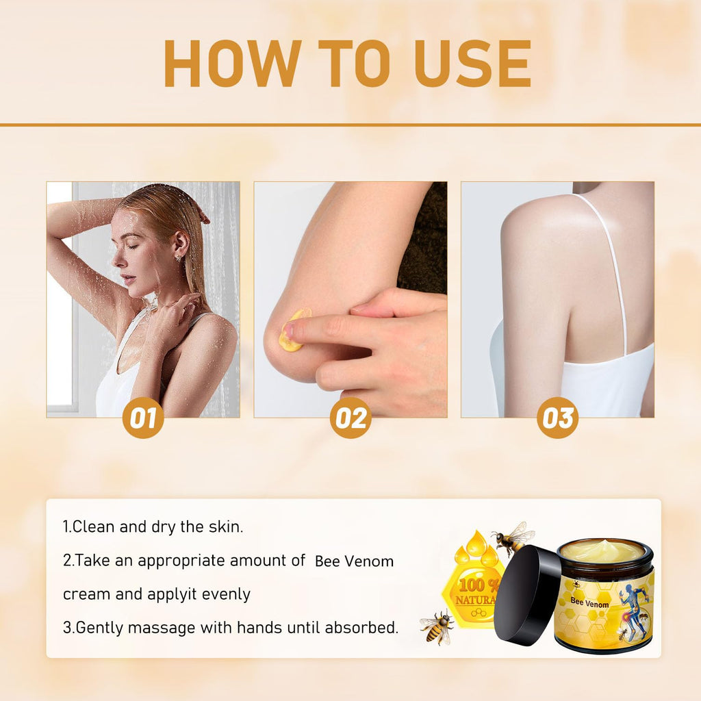 2 Pcs Bee Venom-Relief Cream, Professional Bee Venom Cream, Natural Joint Relief Gel, for Neck, Waist, Back Hand Feet and Leg YIVANNUO Au supplements