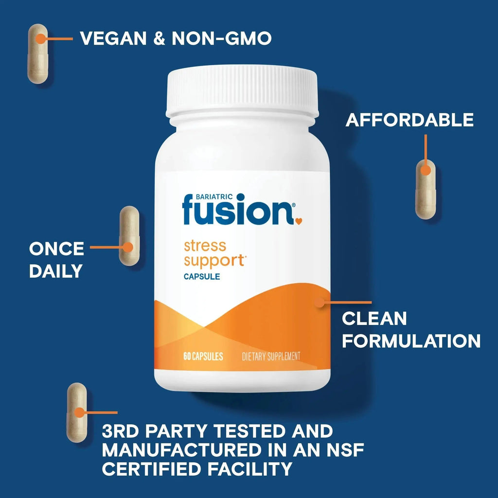 Bariatric Fusion Stress Support* | Vegan Supplement with Magnesium and Ashwagandha | Daily Vitamin for Women and Men | Bariatric Fusion Au supplements