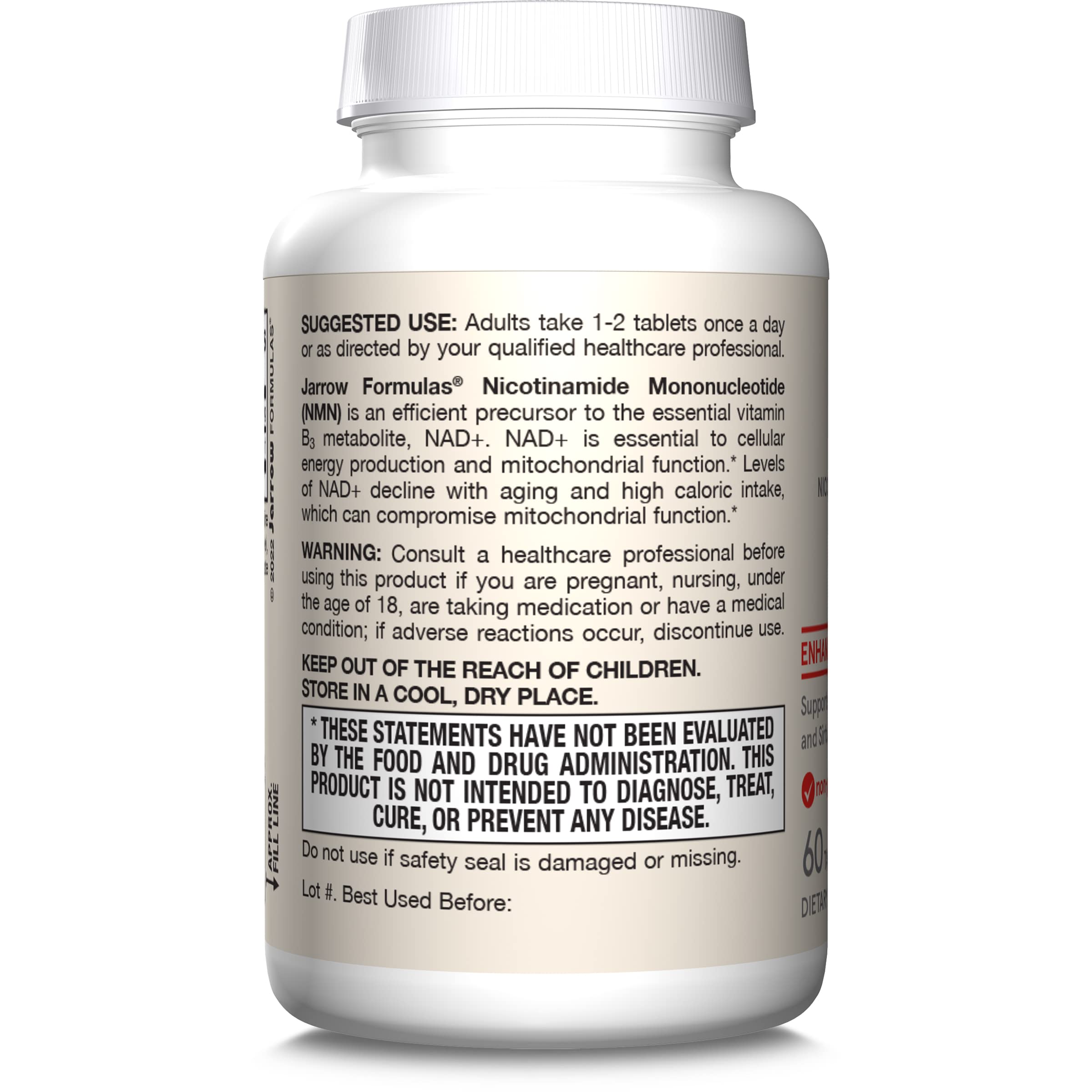 Jarrow Formulas Nicotinamide Mononucleotide (NMN) - 60 Tablets - Supports Energy Production - Dietary Supplement - Vegan, Gluten Free, Non-GMO - 60 Servings (Packaging May Vary) Jarrow Formulas Au supplements