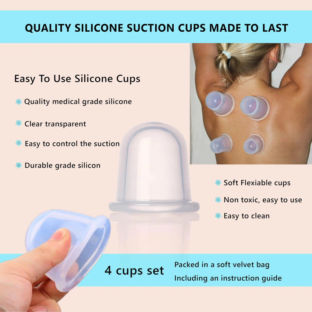 Cupping Kit for Massage Therapy - by DoSensePro, Cupping Set of 6 Professional Silicone Cups DoSensePro Au supplements