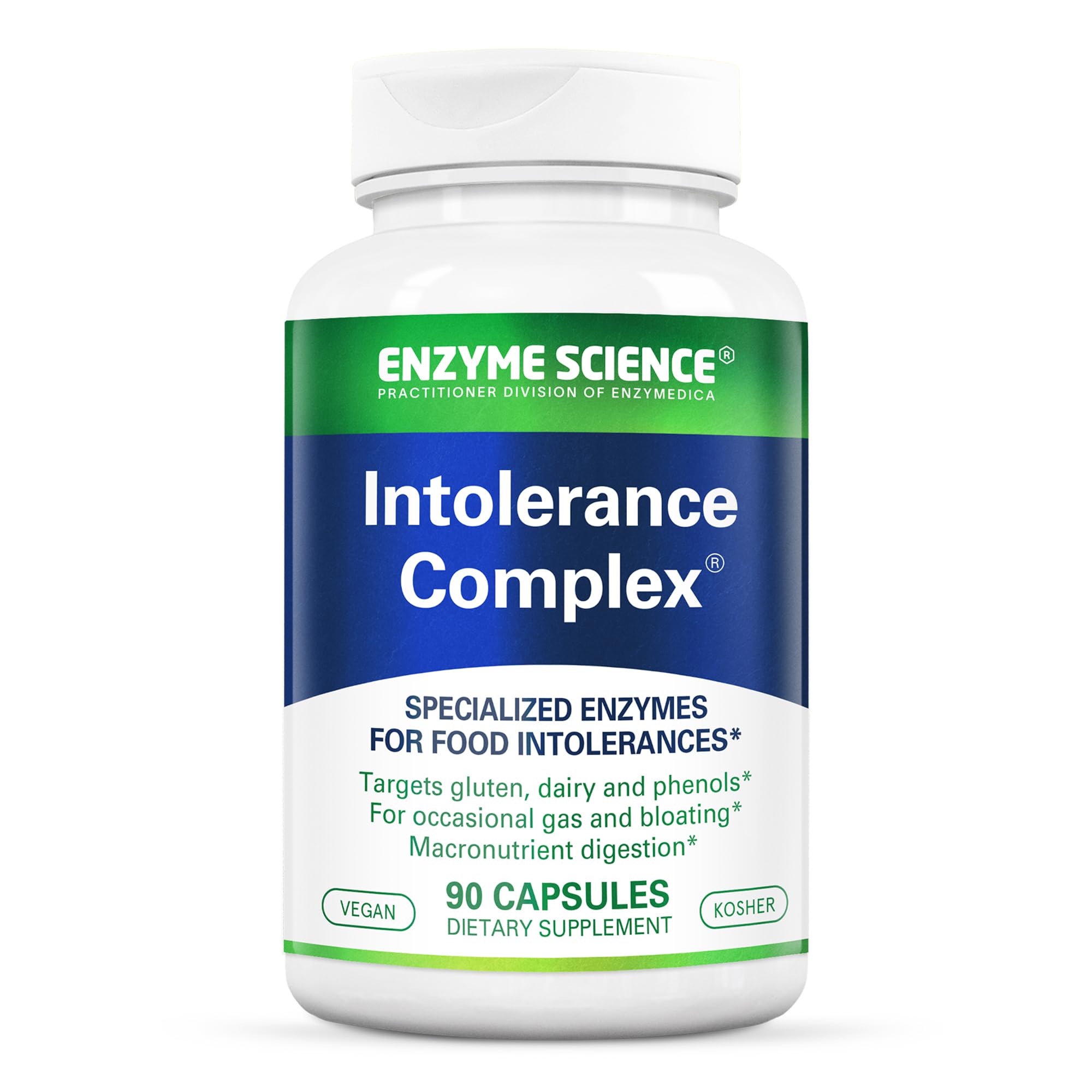 Enzyme Science Intolerance Complex, 90 Capsules Comprehensive Support for Common Digestive Sensitivities Gluten, Casein, Phenol Sensitivities