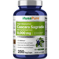 NusaPure Cascara Sagrada 10:1 Extract, 900 mg Equivalent to 9,000 mg per Veggie Caps - 250 Capsules (Non-GMO, Vegan) NusaPure Au supplements